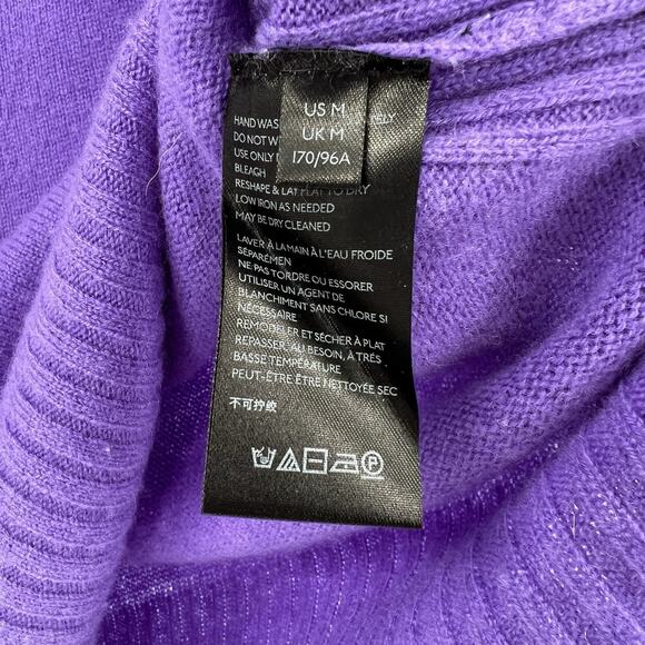 by Anthropologie The 100% Cashmere‎ Collection Purple Sweater Ribbed Size Medium - Picture 9 of 10
